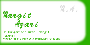 margit azari business card